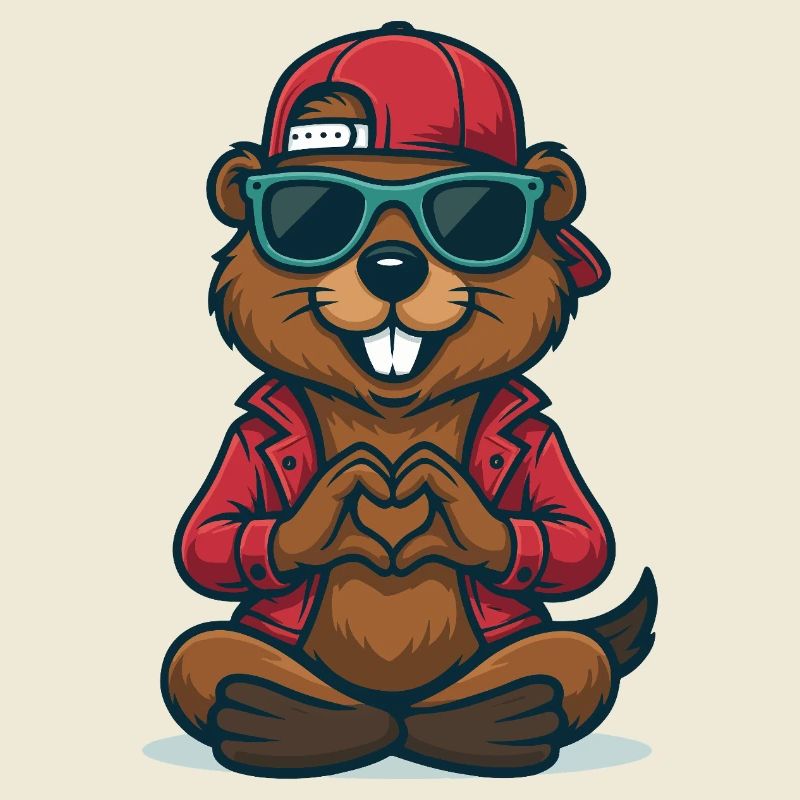 Cooler Herz-Biber