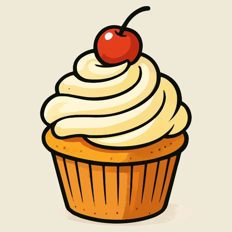 Kirsche Cupcake Illustration