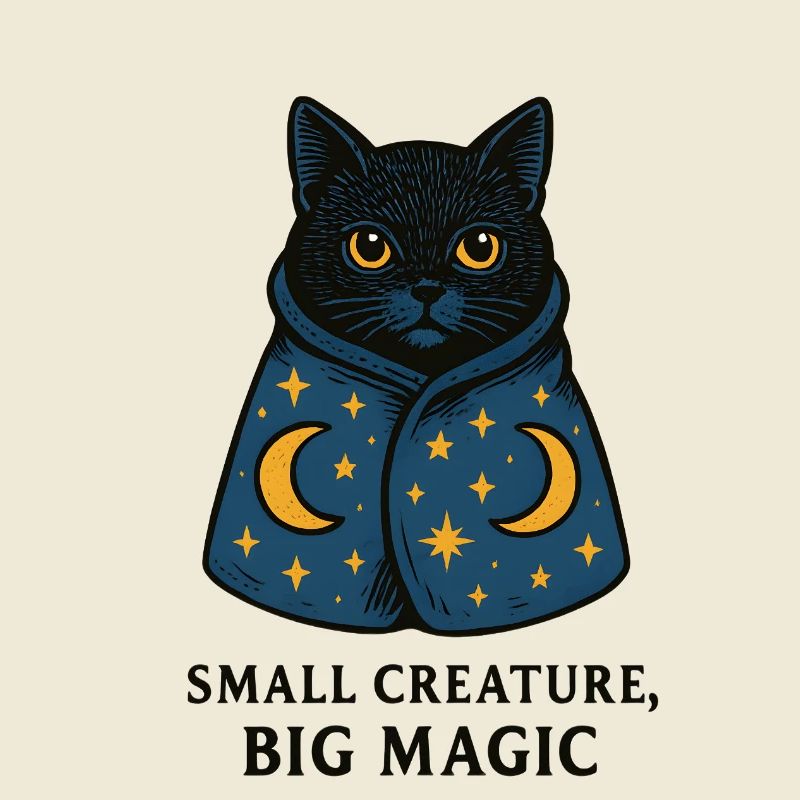 Cat magic in a starry mantle