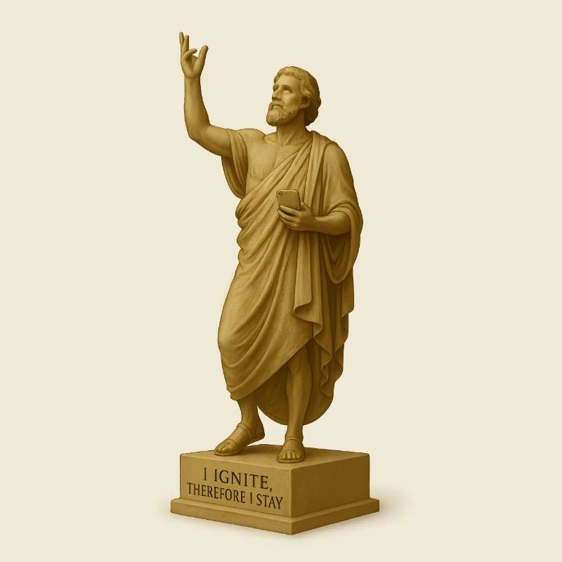 Religious sculpture with message