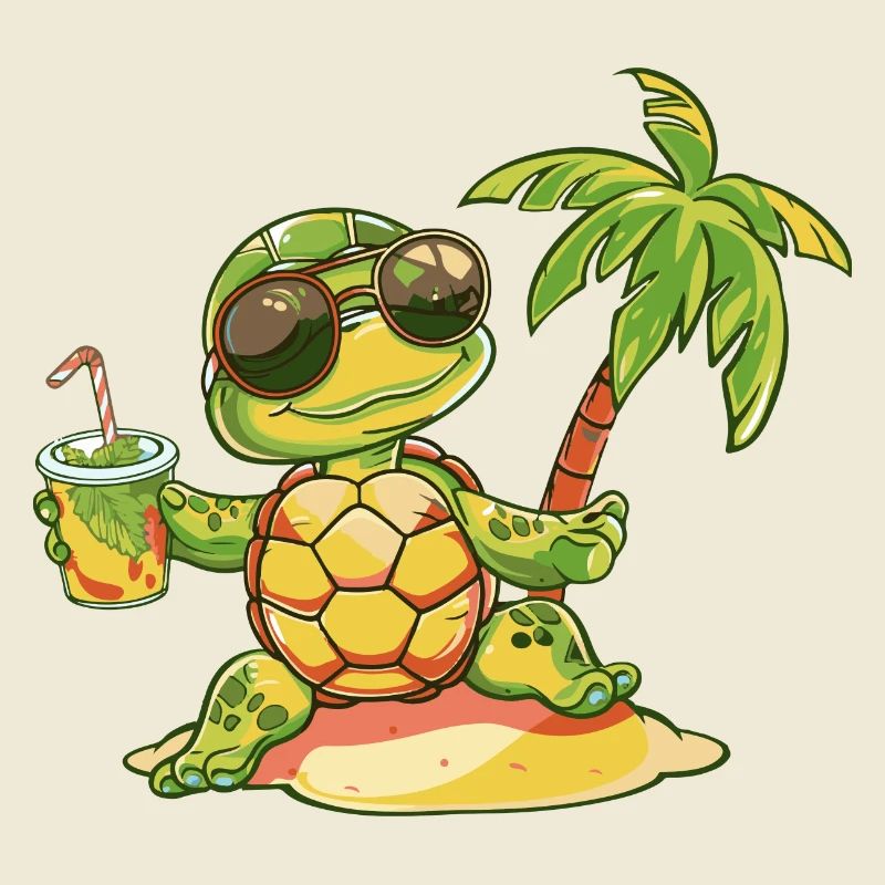 Turtle Summer Beach Comic