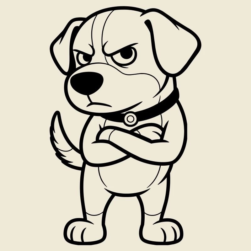 grumpy dog