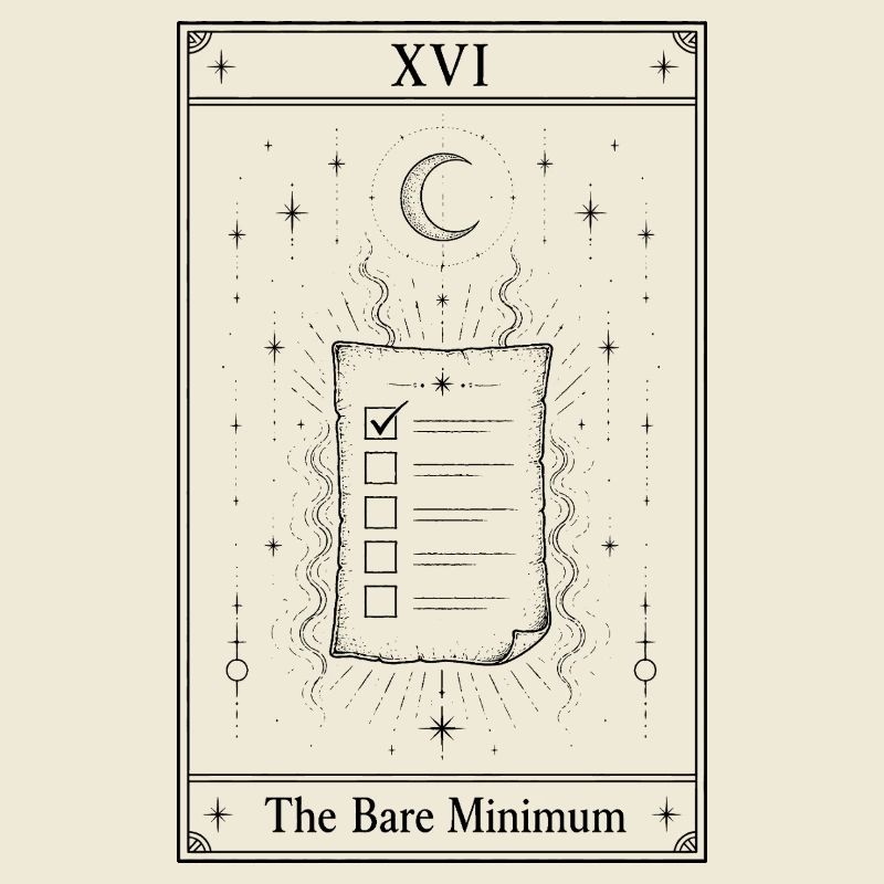 Le strict minimum | Carte de tarot