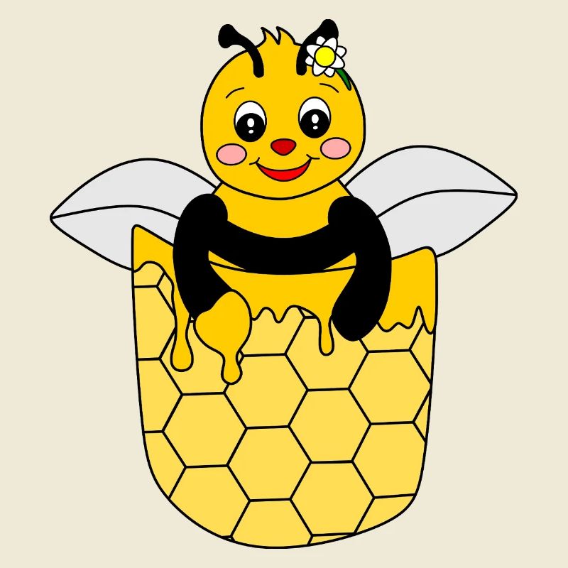 Abeille mignonne dans la poche de poitrine