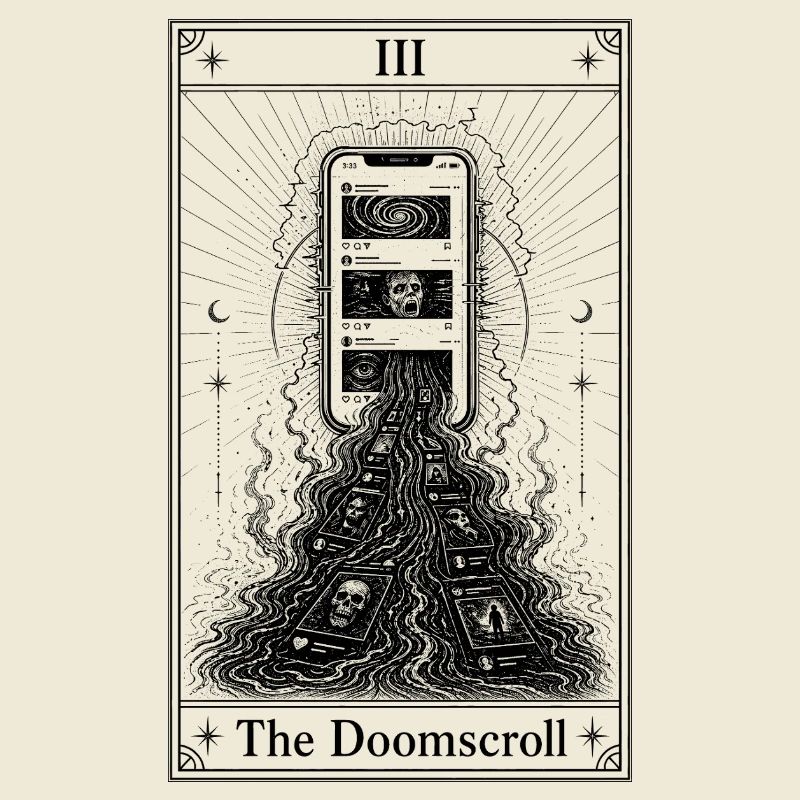 Endless Scrolling | Tarot Card | Doomscrolling