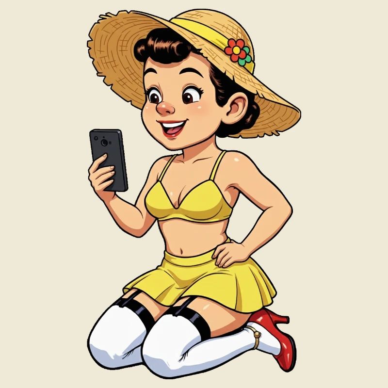 Cheerful influencer