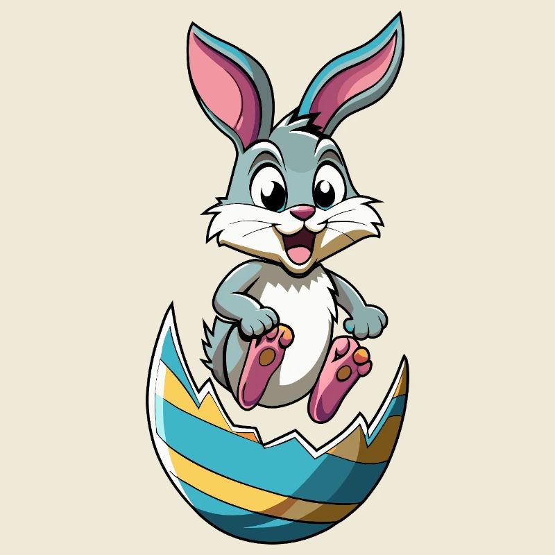 Happy Easter - Easter Bunny - Easter Egg - Cartoon