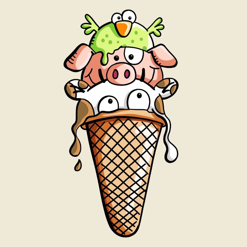 Bauernhoftier Eiscreme - Tiere - Eis - Kinder -Fun