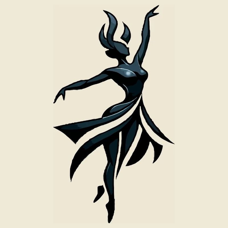 Shadow dancer in neon blue