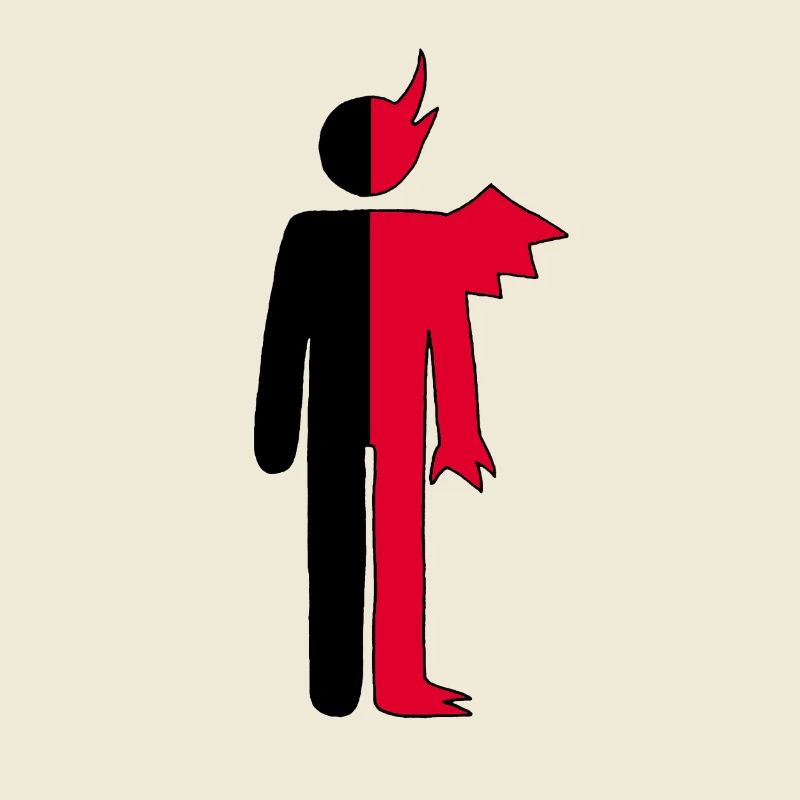 Mann oder Dämon Piktogramm