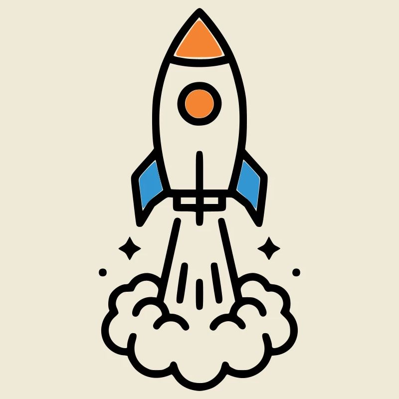 Rocket Launch Space Comic