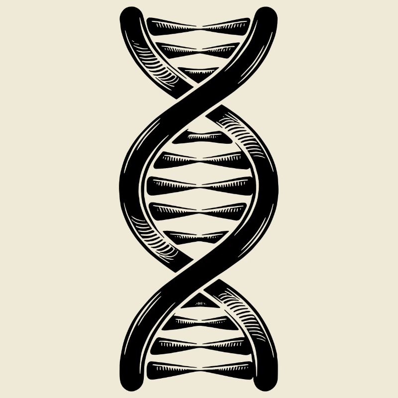 DNA strand double helix with hydrogen bonds