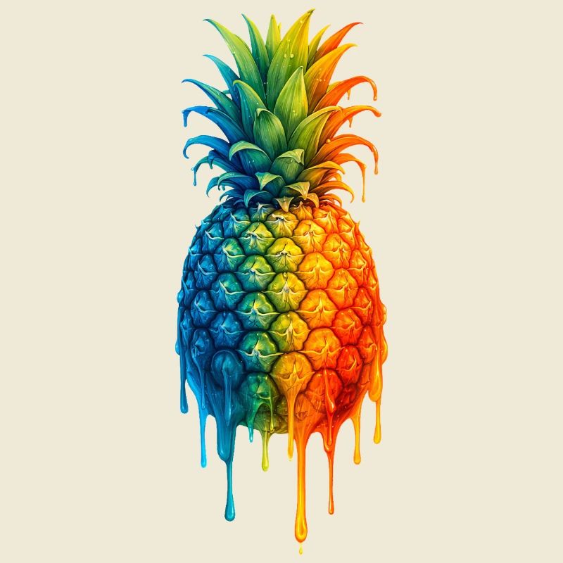 Pineapple with a colourful gradient