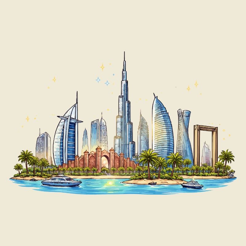 Dubai Waterfront Skyline
