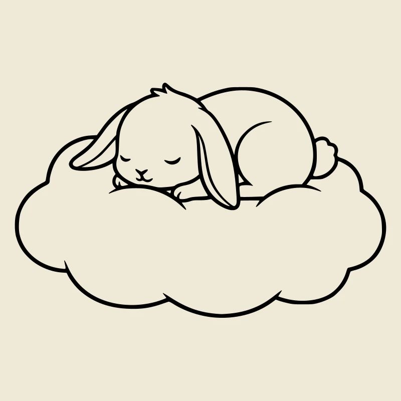 Vecteur de contour de nuage de Sleeping Bunny