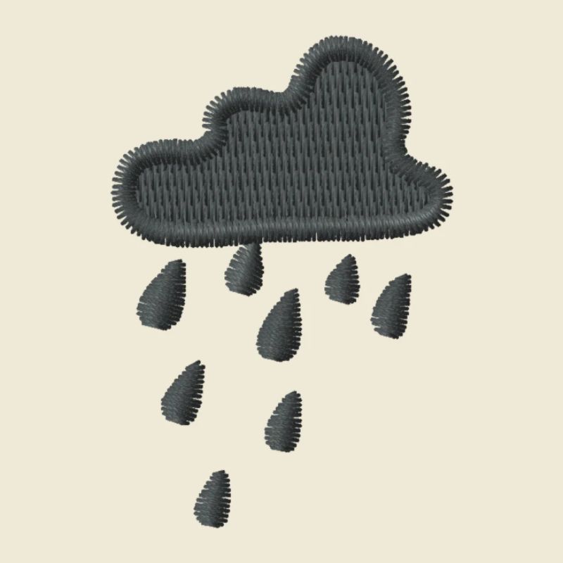 Rain Cloud Embroidered