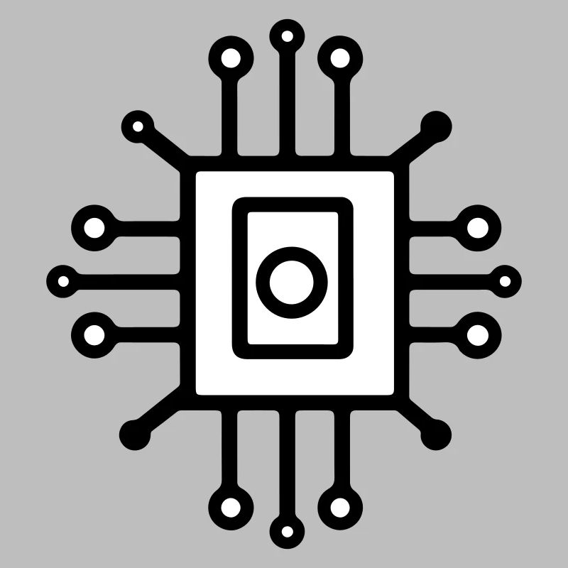 Digital Computer Chip Icon