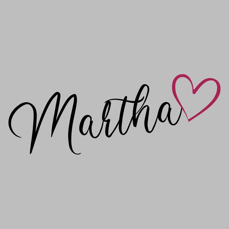 Martha surname first name maiden name with heart