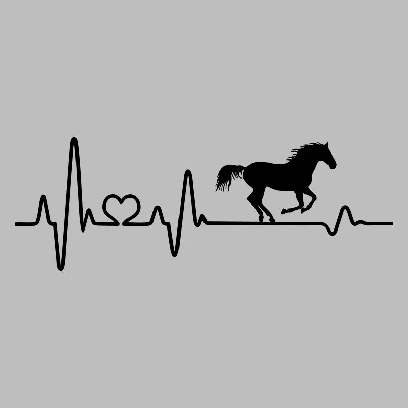 Cavalier de cavalier de battement de coeur au galop équitation ECG