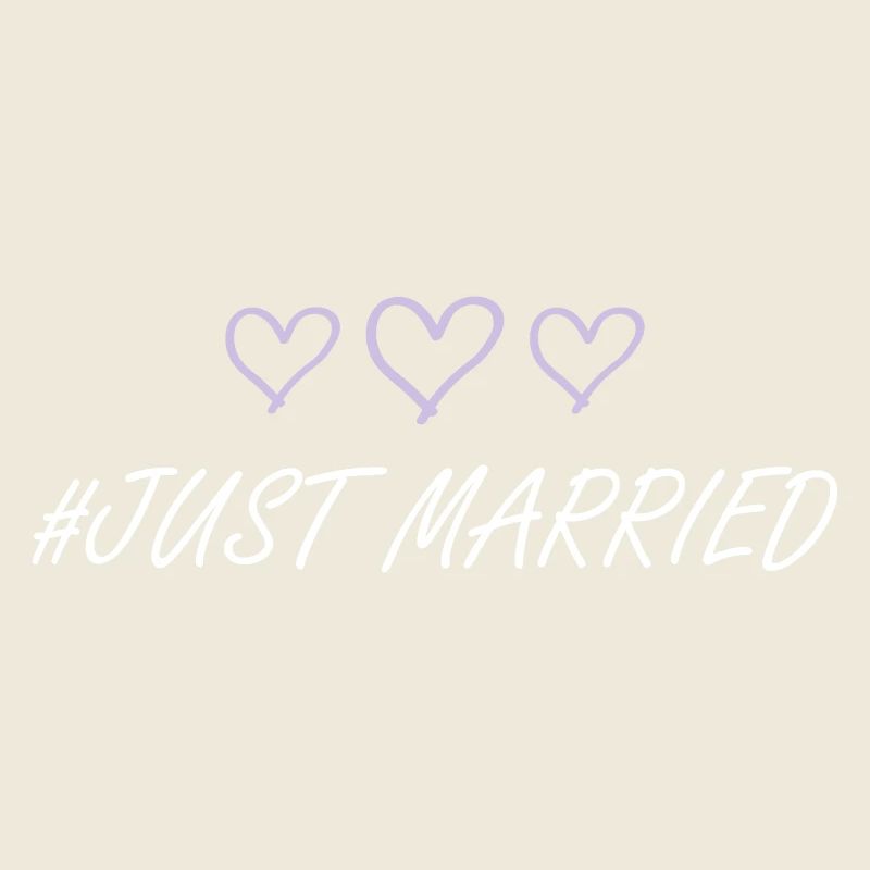Coeurs de mariage juste mariés