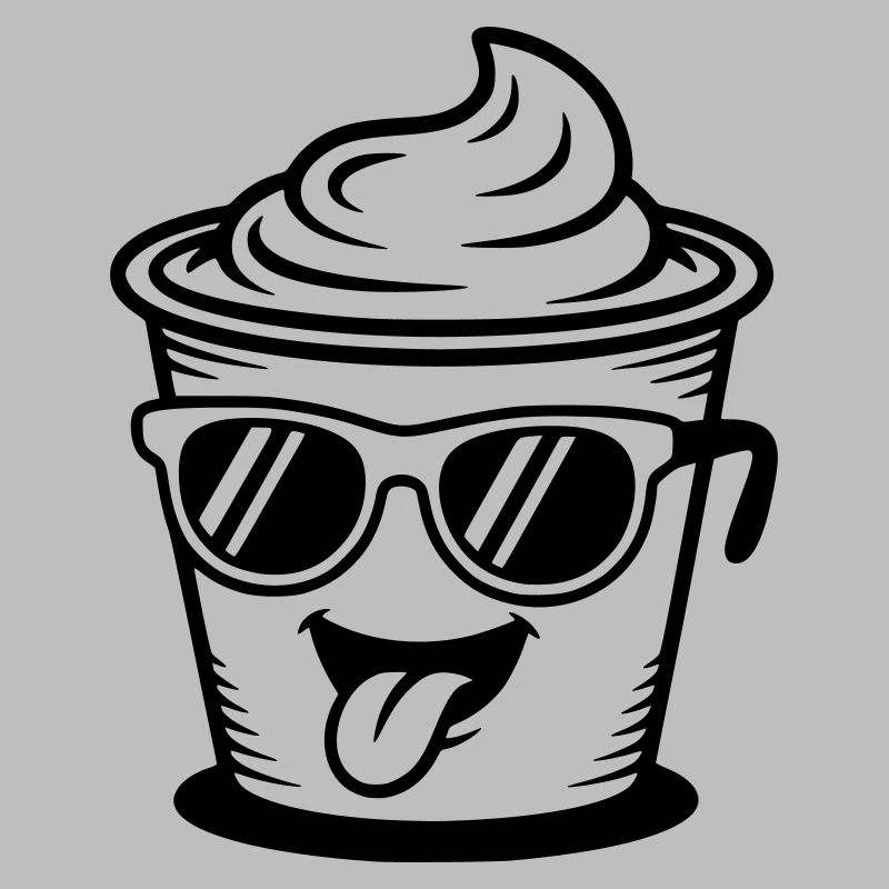 Tasses, crème, yaourt, crème, glace (couleur variable)