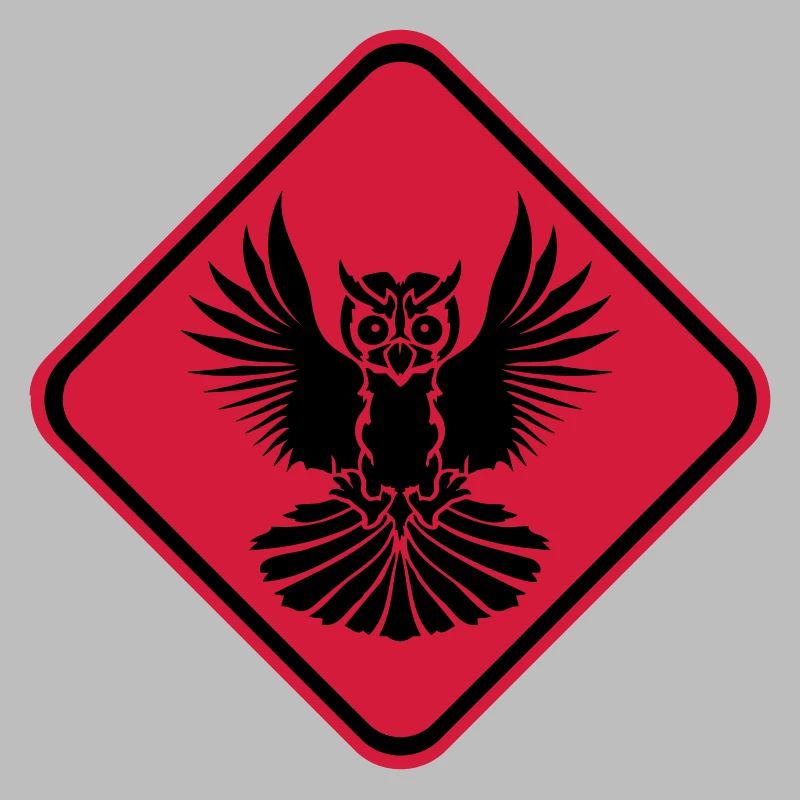 hibou Avertissement Zone de danger Panneau Note Attention