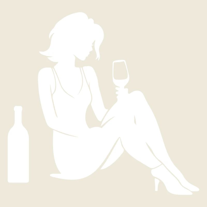 Woman Silhouette Celebrating Bottle Drinking