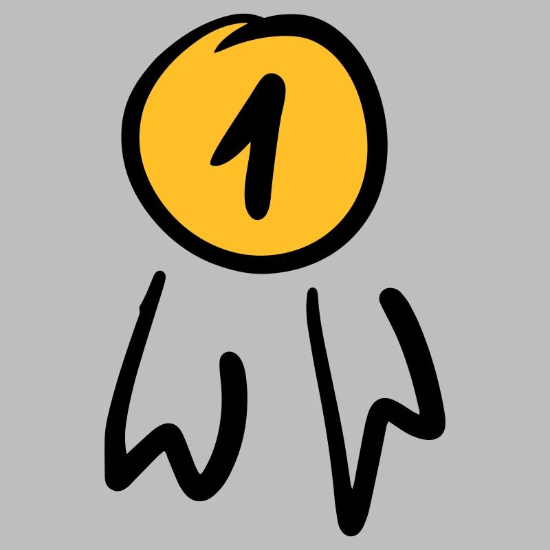 First place badge / order. Scrawl.