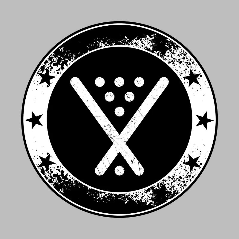 Poolbillard Emblem - Symbol Billard Queue Snooker