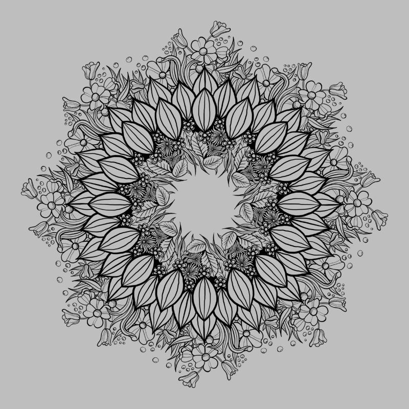 Couronne de fleurs - noir