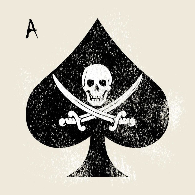 Spade Skull Pirates Design