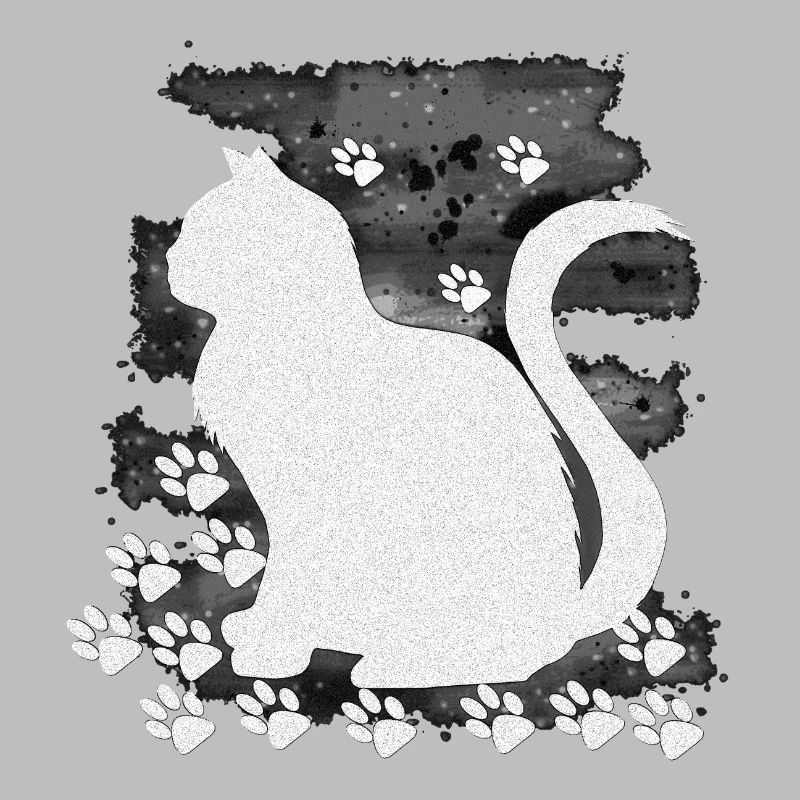 Sitzende katze hell HG, silhouetten, closing