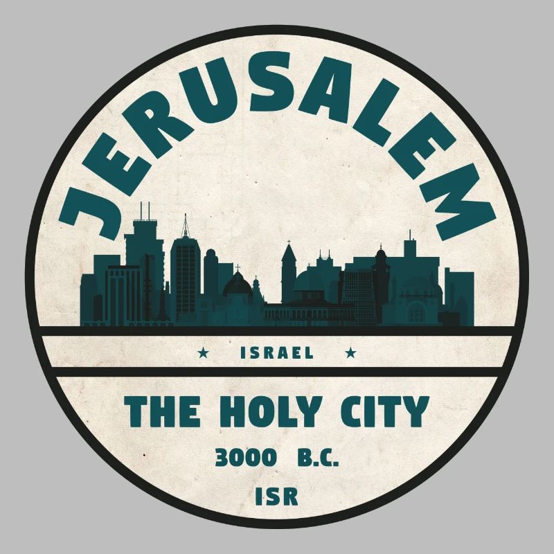 Jerusalem Skyline Retro Badge