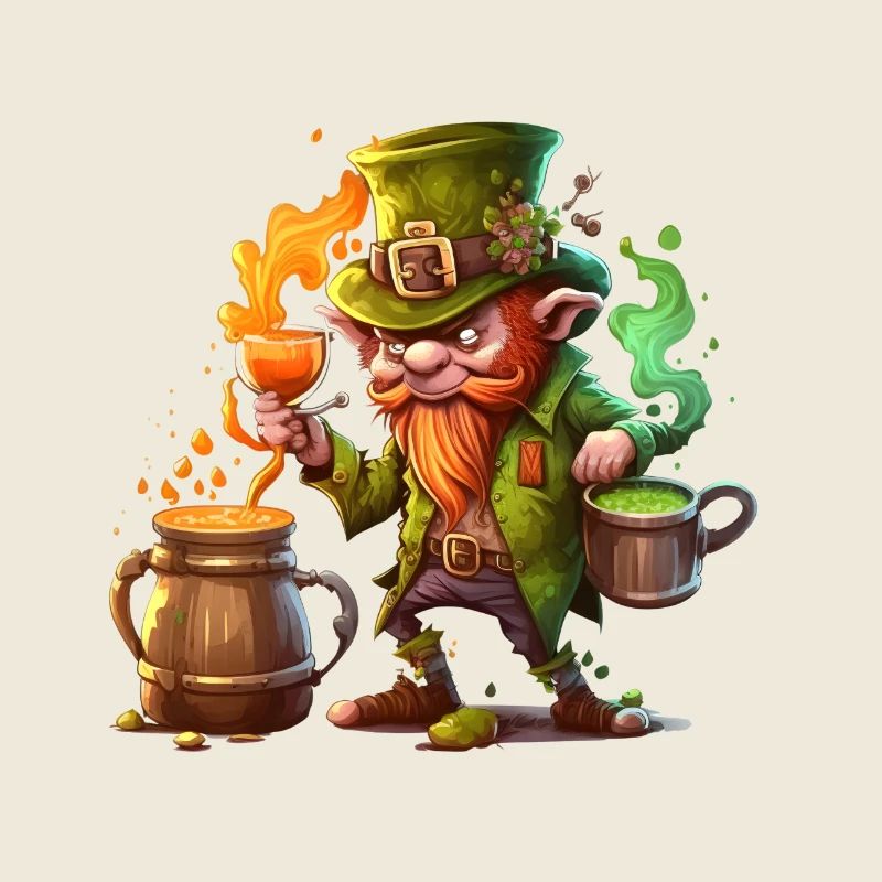 Grinsender Leprechaun Kobold