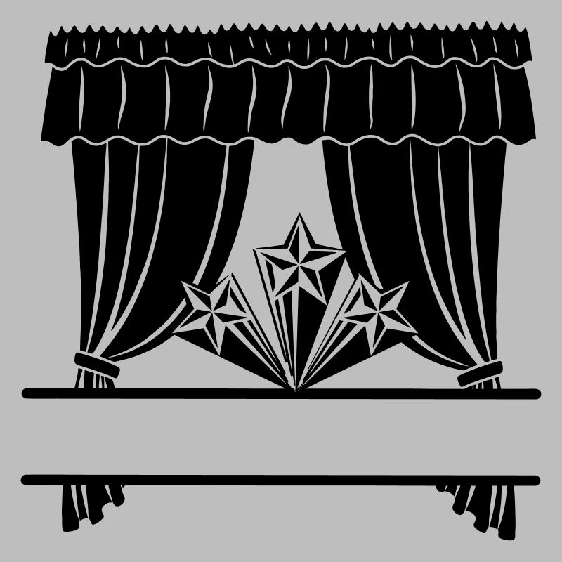 Curtains theater star with name bar