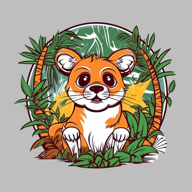 Mignon chaton de la jungle illustration