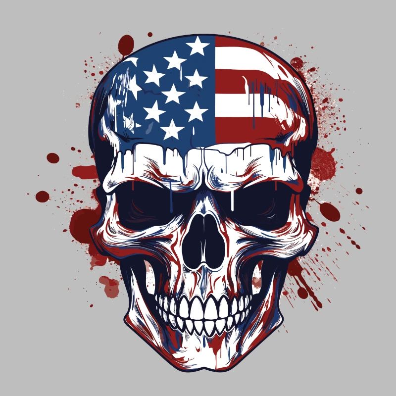 USA Flags Skull Art