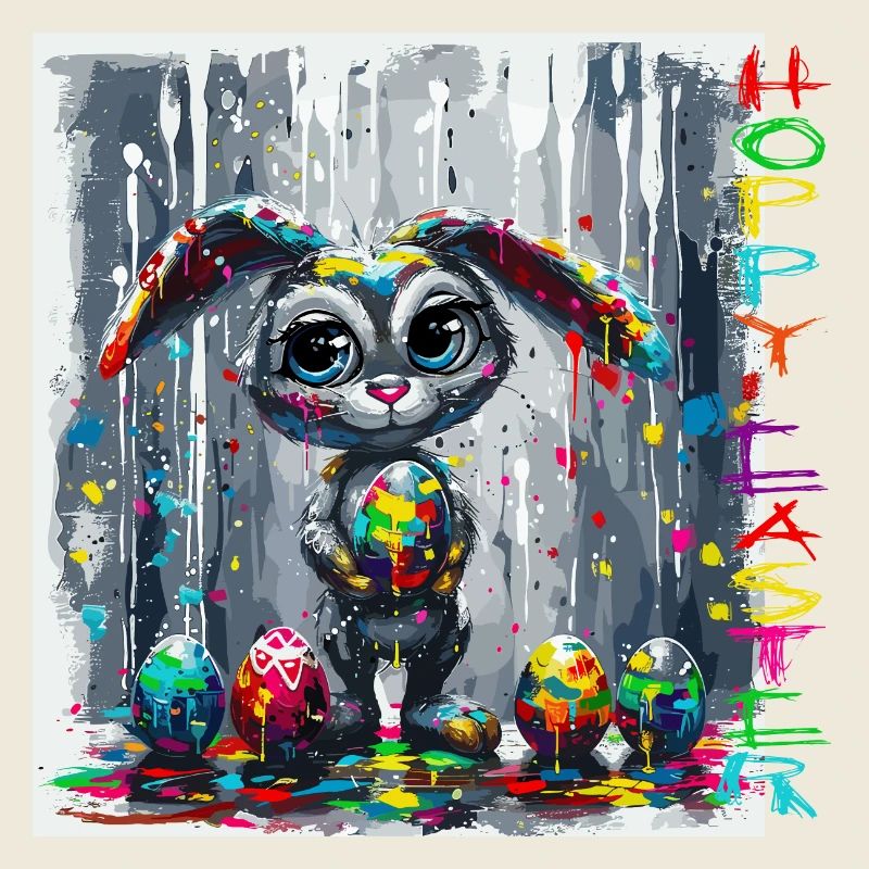 Osterhase auf der Arbeit