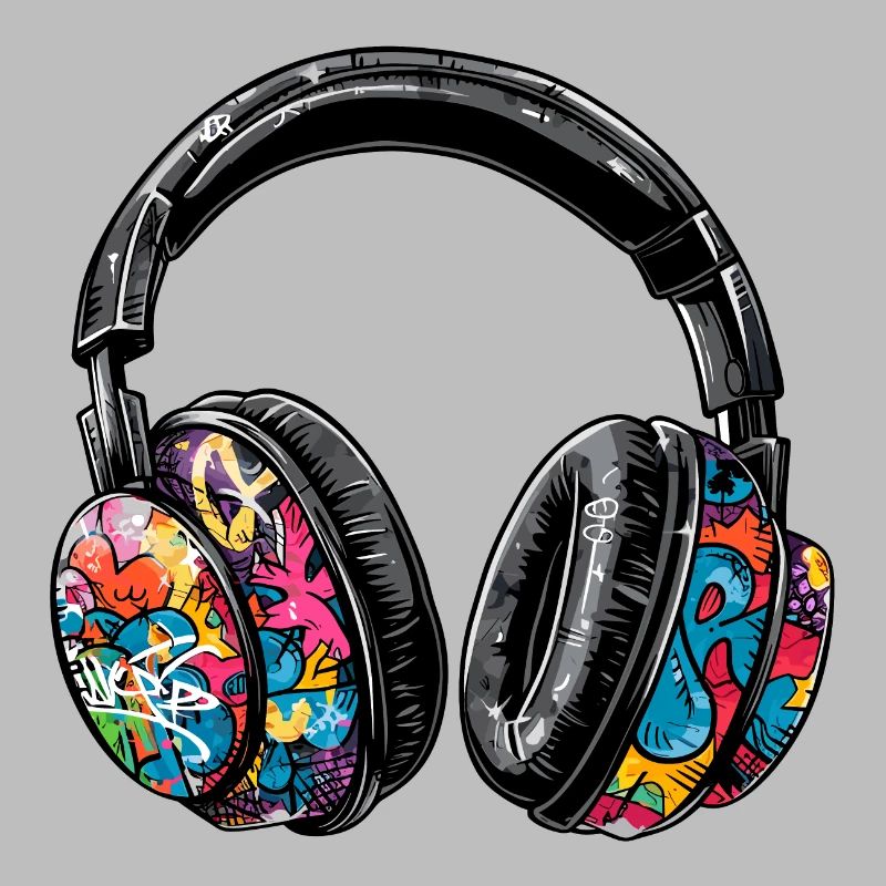 Kopfhörer im Graffiti Stil bunt