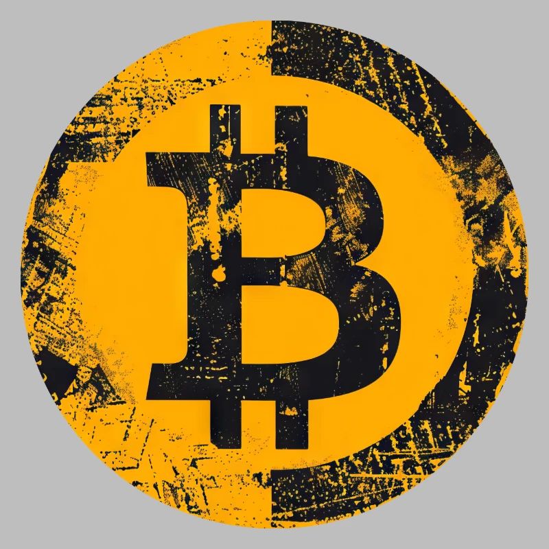Bitcoin Grunge Or Numérique