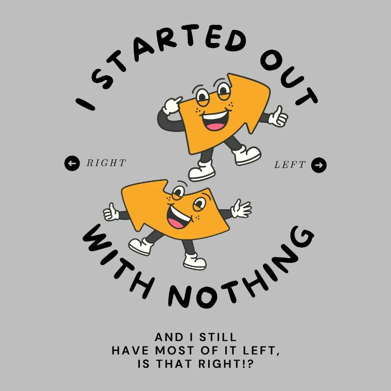 Nichts links oder rechts Karikatur