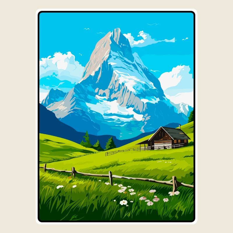 Eiger Schweiz Berglandschaft Illustration