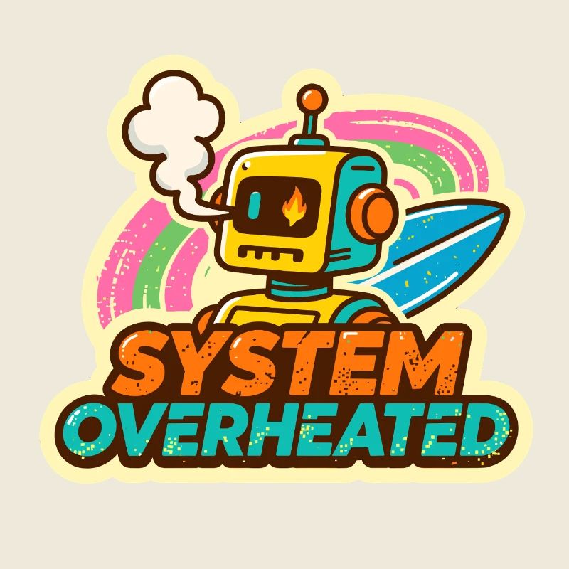 Retro Robot Surfkunst Design