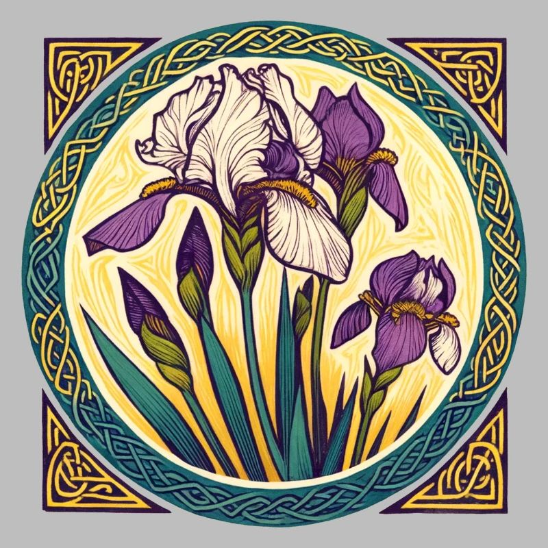 Intricate Irish Iris Celtic Artwork
