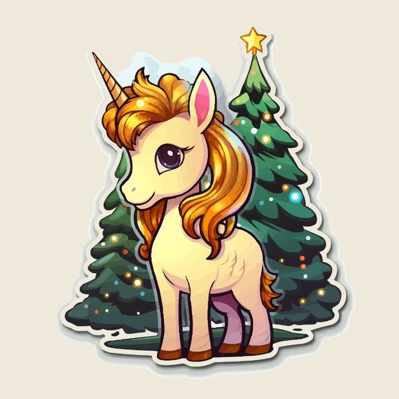 Weihnachts-Einhorn im Lichterwald