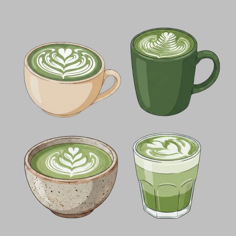 Matcha Liebe – Süße Matcha Latte Illustration