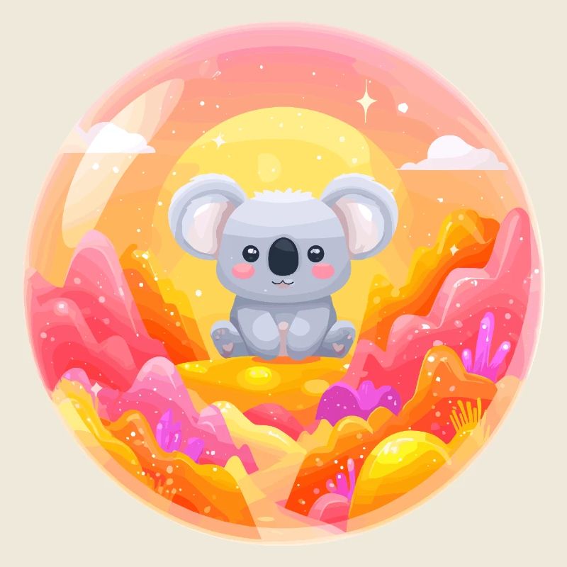 Koala im Neon-Wunderland