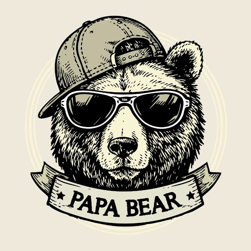 Papa Bear Vintage Retro Cool Dad Geschenk