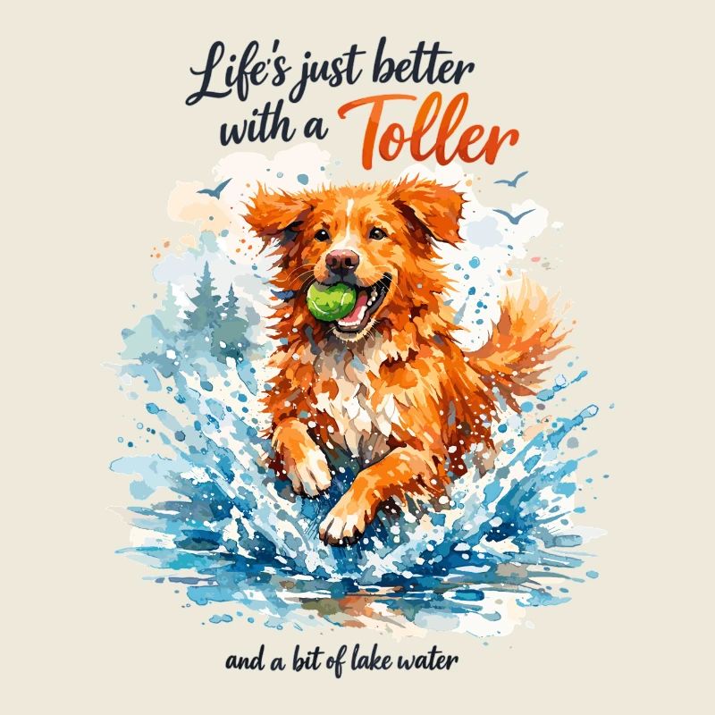 Nova Scotia Aquarell: Life’s Better with a Toller