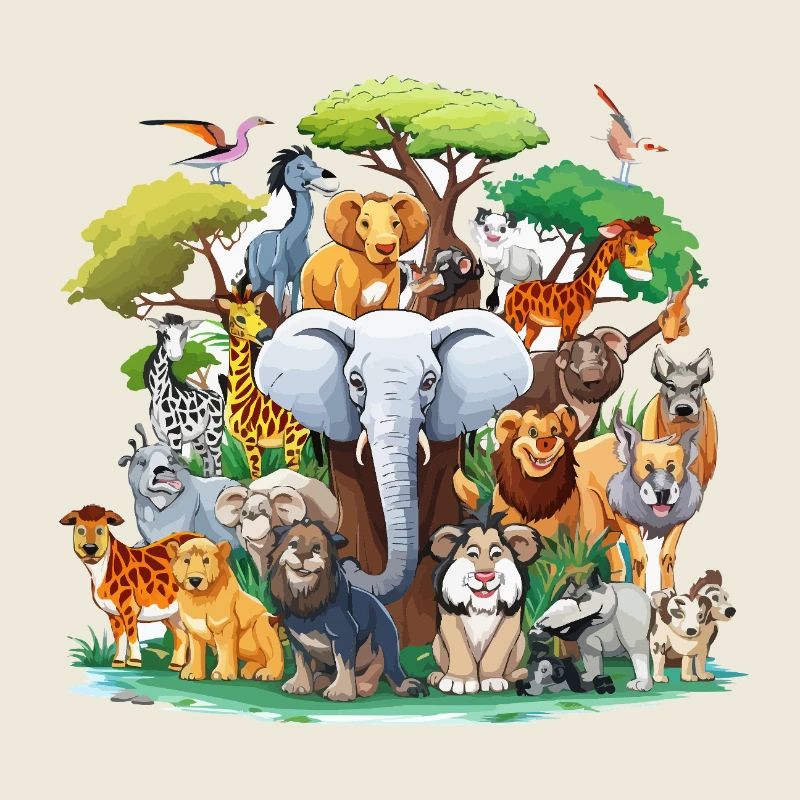 Tierische Waldtiere Collage